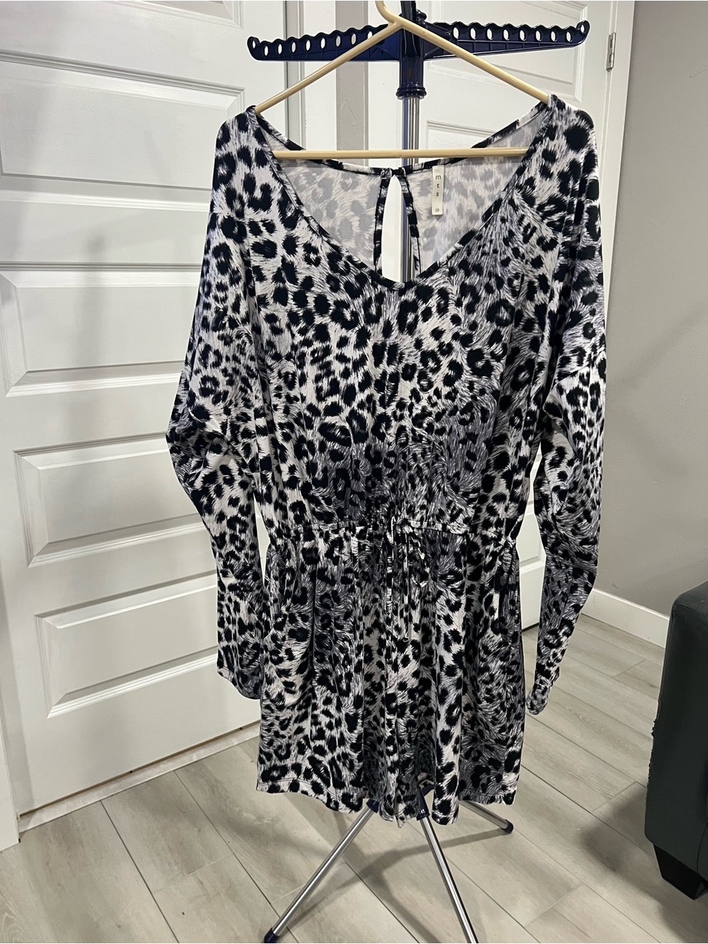 MTS Black & White Leopard Print Romper - Size 1X
